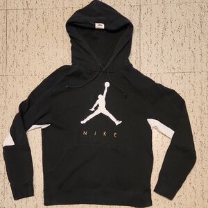 Nike Air Jordan Embroidered Big Logo Spell Out Pull Over Hoodie Vintage Y2K